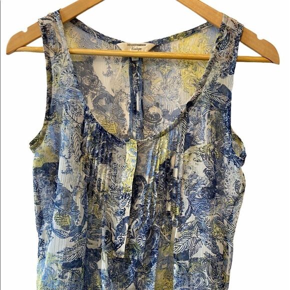 DENVER HAYES Semi Sheer Scoop Neck Paisley Tank XS - Picture 2 of 7